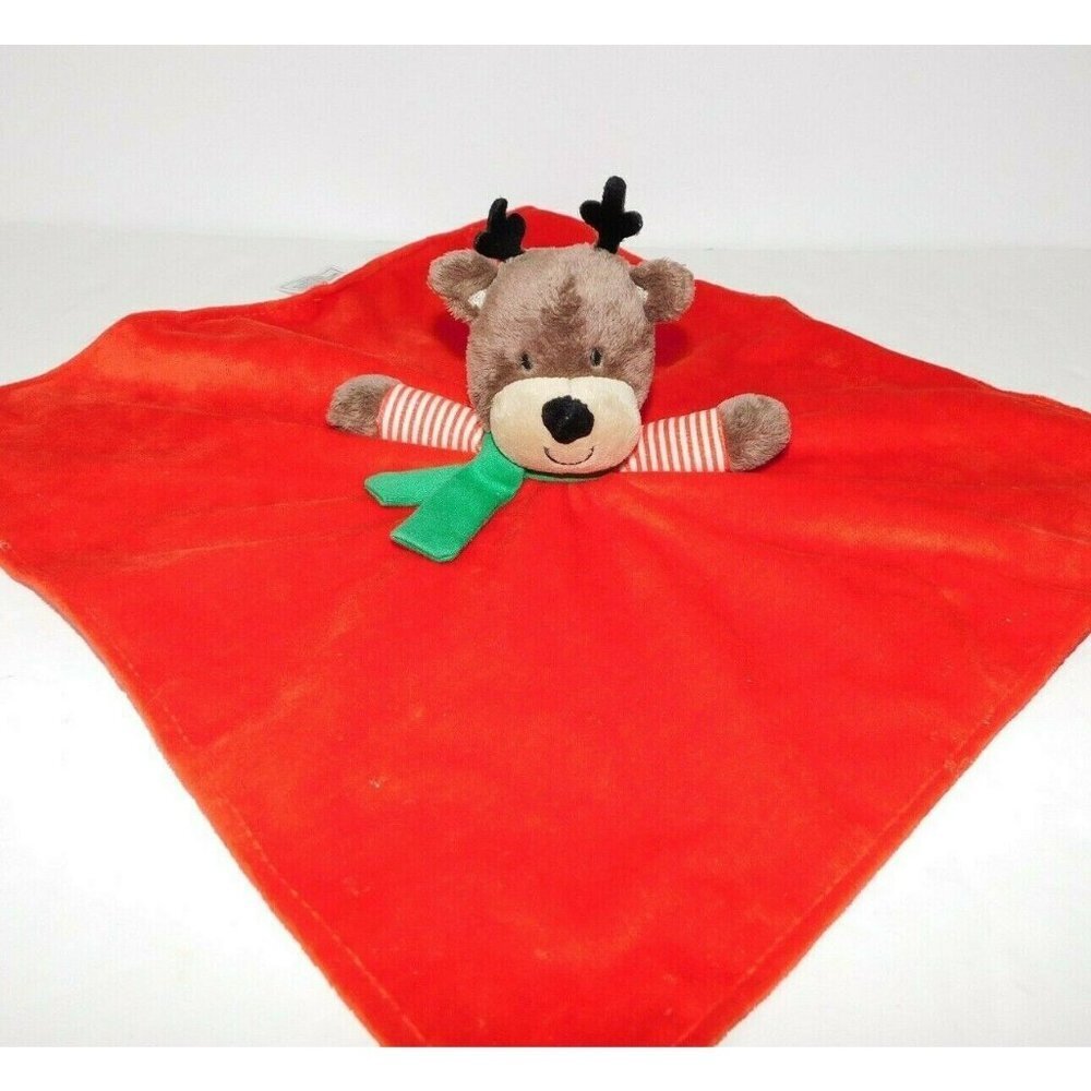 Carters Red Reindeer Rattle Security Blanket 2013 Baby Lovey Nunu Christmas